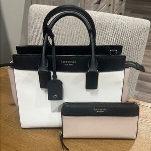Kate Spade Black, White, and Pink Satchel Set